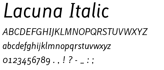 Lacuna Italic font